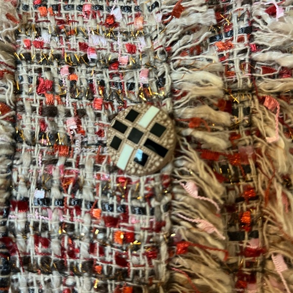 5040-MTT Two Piece  Womens Multi Color Tweed Button Front Jacket & Skirt Sz XS - Picture 4 of 14